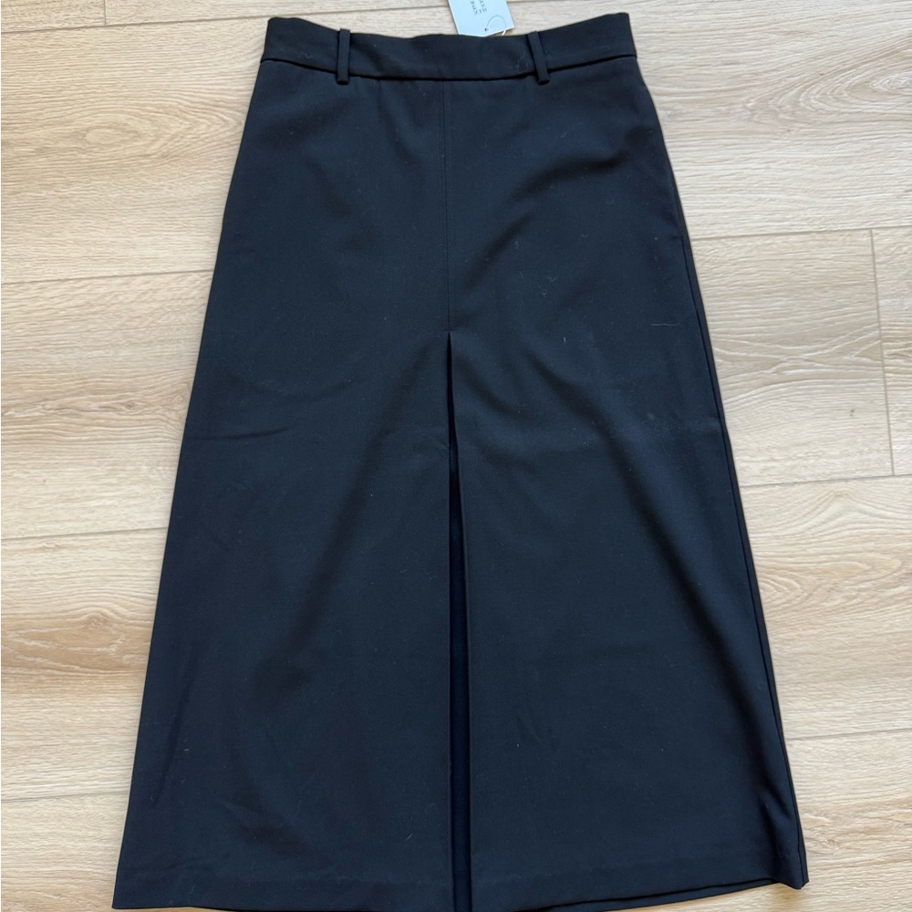 Sophie Rue Blue Midi A-Line Skirt with Slit